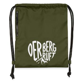 The mountain calls heart - Gymsac made from recycled material - military green - Front