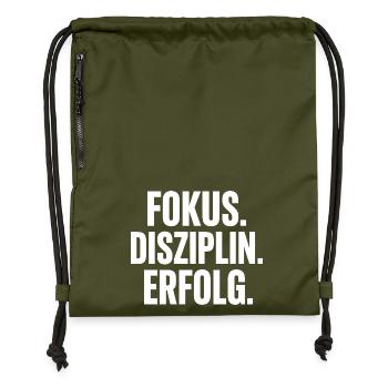 Fokus Disziplin Erfolg Motiv - Turnbeutel aus Recycling-Material - military Green - Vorne