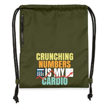 Zahlen zählen ist mein Cardio Crunching Numbers - Turnbeutel aus Recycling-Material - military Green - Vorne