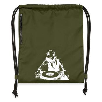 Dj Sketch - Sac à cordon en polyester recyclé - military green - Devant