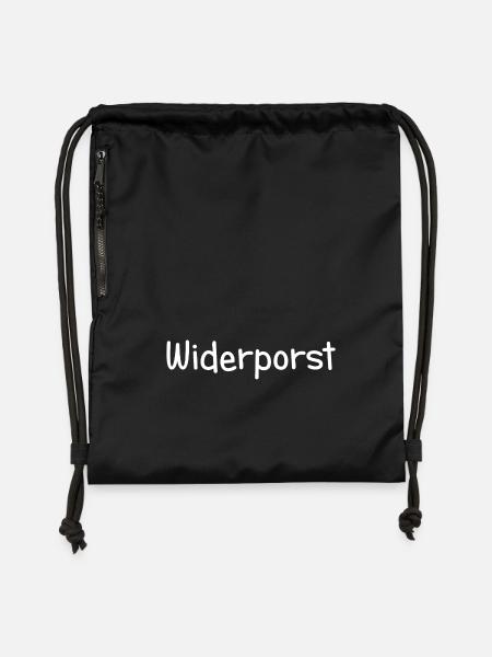 Widerporst (white print) - Turnbeutel aus Recycling-Material - Schwarz