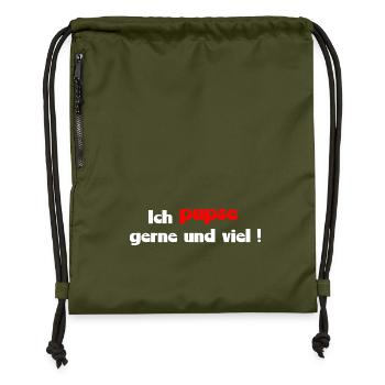 lustiger Spruch pupsen - Turnbeutel aus Recycling-Material - military Green - Vorne
