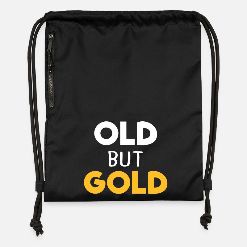 old but gold - Sac à cordon en polyester recyclé - noir