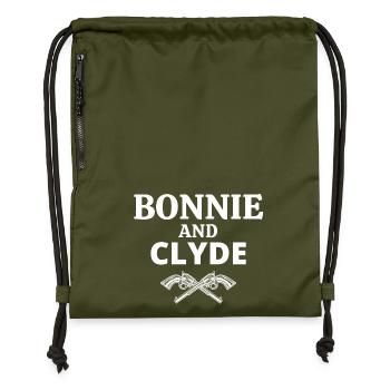 Bonnie and Clyde, Bonnie, Clyde - Gymsac made from recycled material - military green - Front