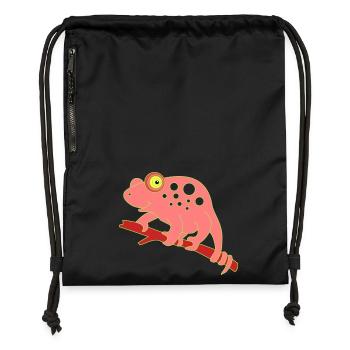 Animal caméléon - Sac à cordon en polyester recyclé - noir - Devant