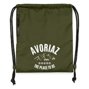 Avoriaz, ski resort, winter sports - Gymsac made from recycled material - military green - Front