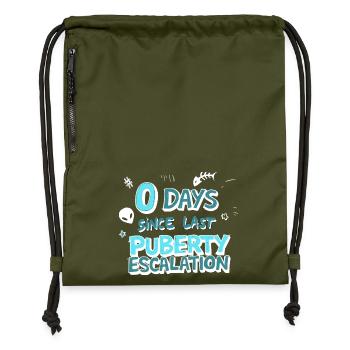 Pubertät Eskalation Lustiges Shirt - Turnbeutel aus Recycling-Material - military Green - Vorne