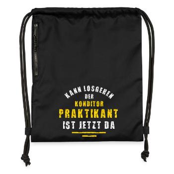 Konditor Praktikant Konditorei Praktikum Bäcker - Turnbeutel aus Recycling-Material - Schwarz - Vorne