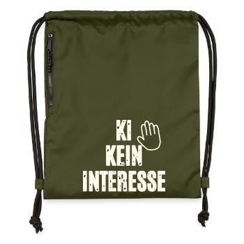 No interest in AI - Gymsac made from recycled material - military green - Front