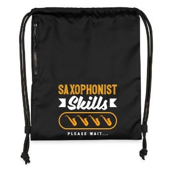 Saxophonist Skills Loading Funny Saxophone - Gymsac made from recycled material - black - Front