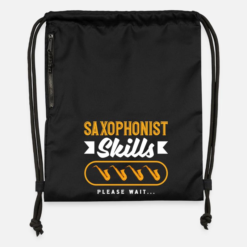 Saxophonist Skills Loading Lustiges Saxophon - Turnbeutel aus Recycling-Material - Schwarz