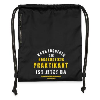 Hörakustiker Praktikant Hörakustik Praktikum - Turnbeutel aus Recycling-Material - Schwarz - Vorne
