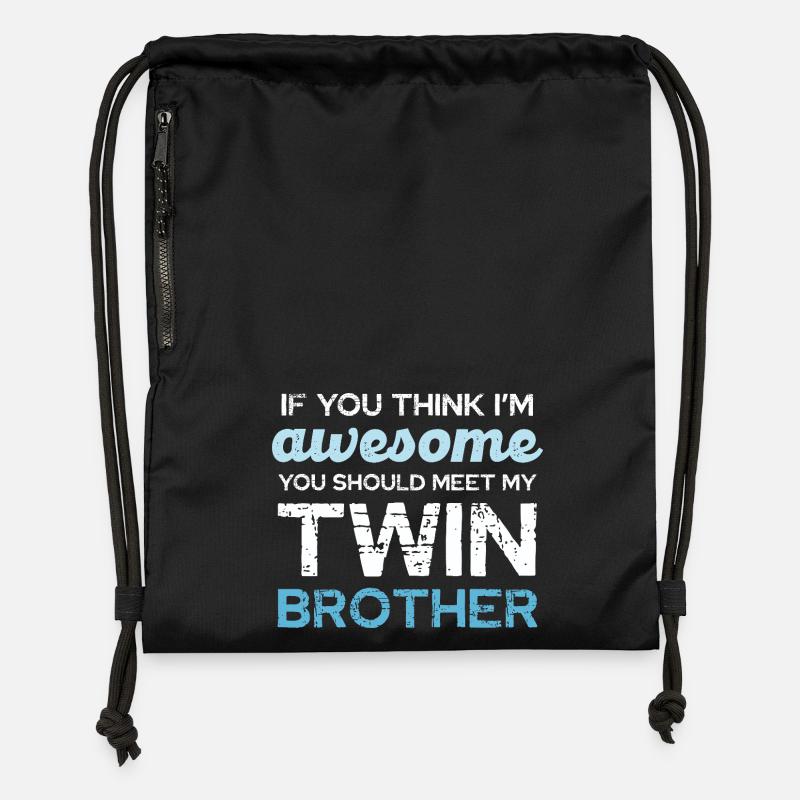 Zwillingshumor: If You Think I'm Awesome - Turnbeutel aus Recycling-Material - Schwarz