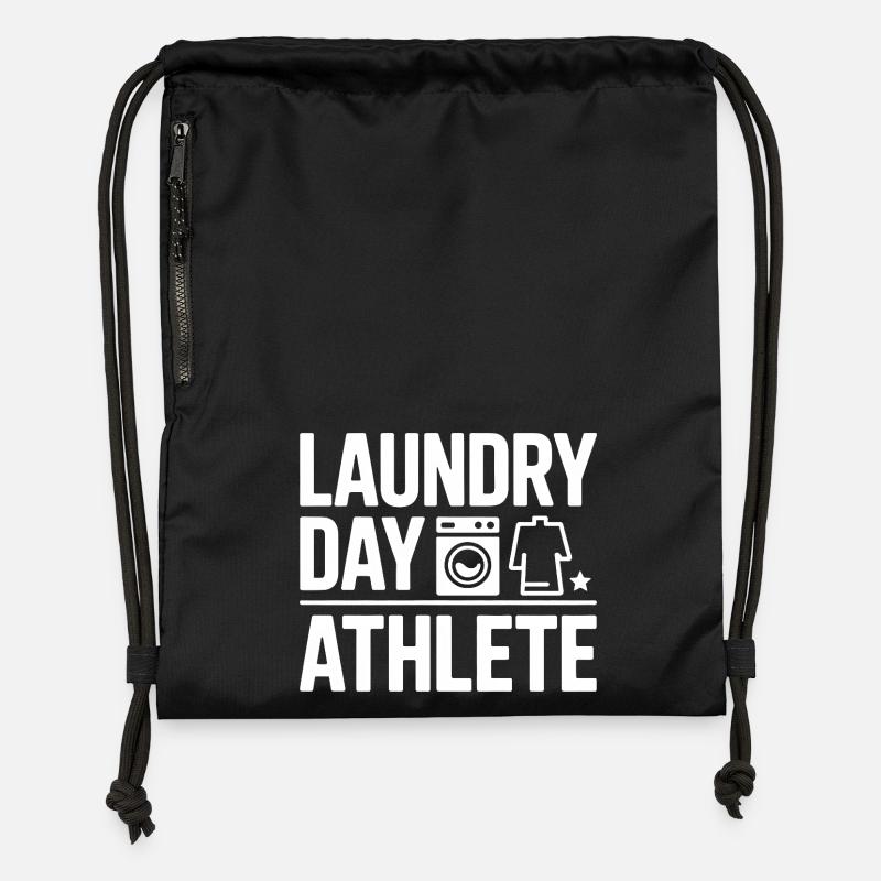 Laundry Day Athlete Wäsche Humor - Gymsac made from recycled material - black