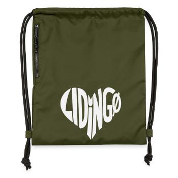Lidingo Herz Stil - Turnbeutel aus Recycling-Material - military Green - Vorne