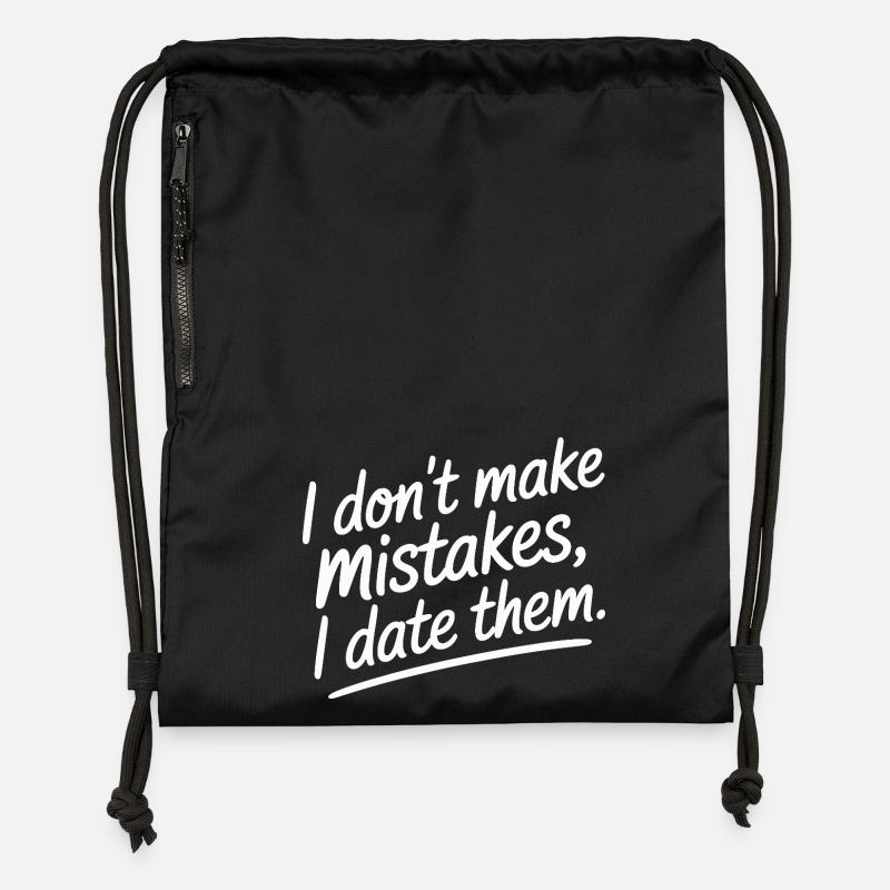 Je ne fais pas d’erreurs, je sors avec eux, ex-petit ami qui sort avec eux - Sac à cordon en polyester recyclé - noir