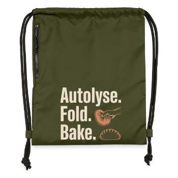 Art du pain autolyse plié - Sac à cordon en polyester recyclé - military green - Devant