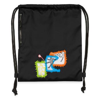 Joueurs de football - Sac à cordon en polyester recyclé - noir - Devant