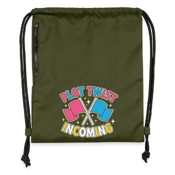Révélation du sexe : rebondissement de l’équipe rose entrante - Sac à cordon en polyester recyclé - military green - Devant