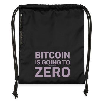 Bitcoin sayings Bitcoin will still be a zero - Gymsac made from recycled material - black - Front