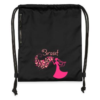 Heart Cloud bride Text - Gymsac made from recycled material - black - Front
