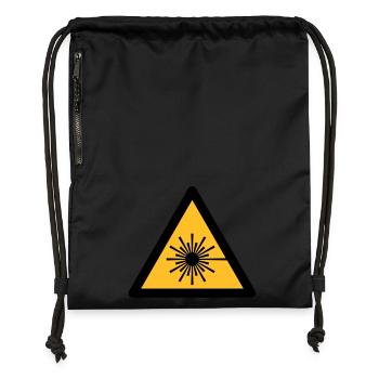 Hazard Symbol - Laser Light (2-color) - Gymsac made from recycled material - black - Front