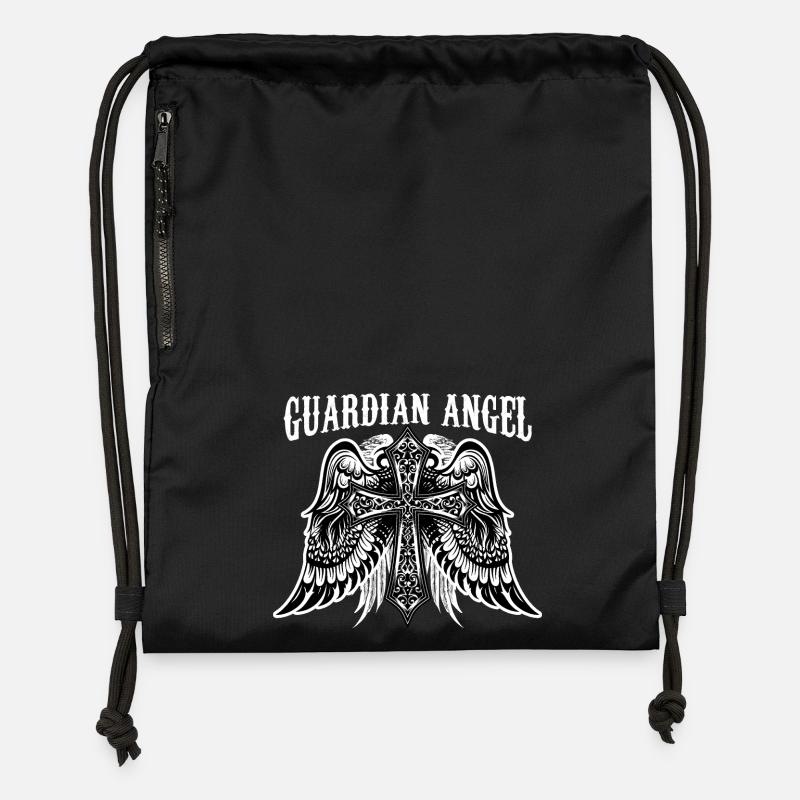 guardian angel angel - Gymsac made from recycled material - black