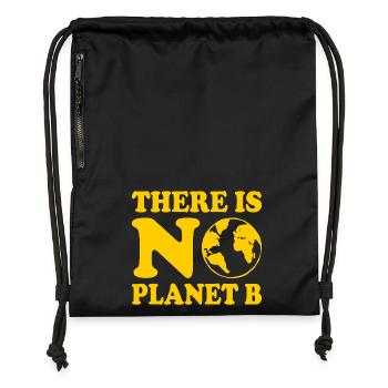 There is no planet b - Sac à cordon en polyester recyclé - noir - Devant