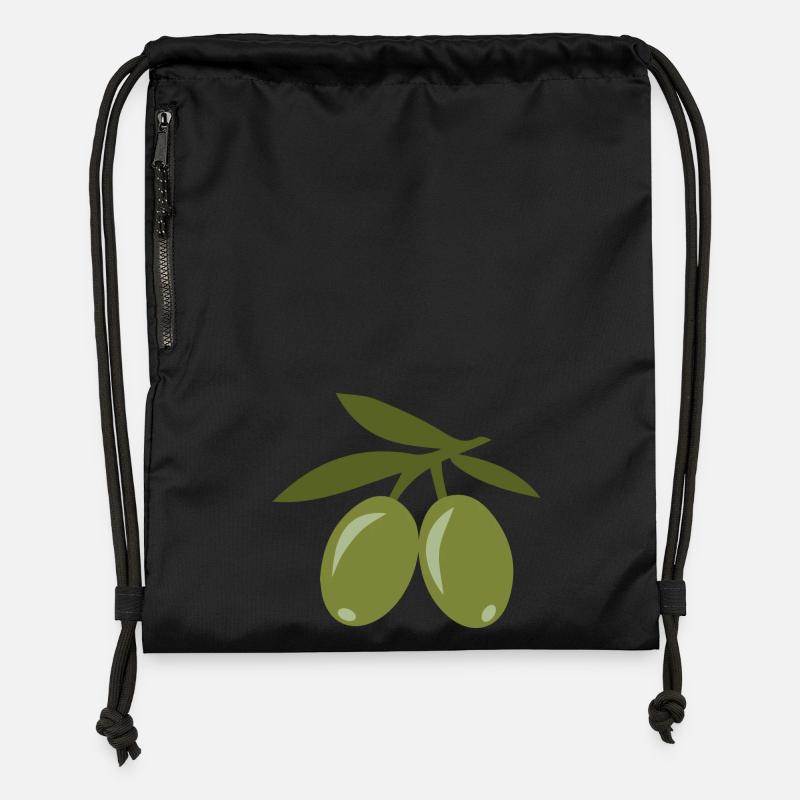 olive - Gymsac made from recycled material - black