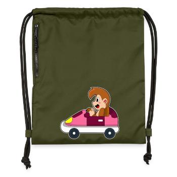 Voiture de singe - Sac à cordon en polyester recyclé - military green - Devant