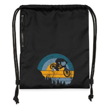 Sunset MTB Jump Silhouette - Gymsac made from recycled material - black - Front