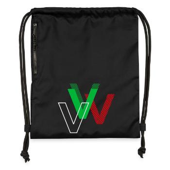 Buchstabe V - Turnbeutel aus Recycling-Material - Schwarz - Vorne