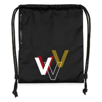 V v v - Sac à cordon en polyester recyclé - noir - Devant