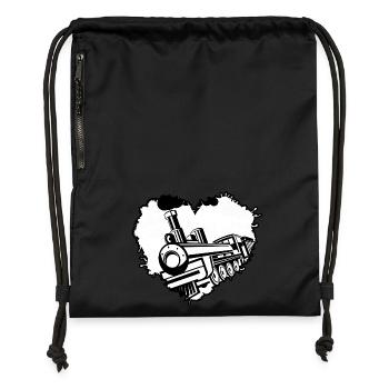 Railway train driver railway station railway worker - Gymsac made from recycled material - black - Front