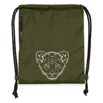 Enfant Lion - Sac à cordon en polyester recyclé - military green - Devant