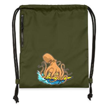 Octopus Planche de surf Été - Sac à cordon en polyester recyclé - military green - Devant