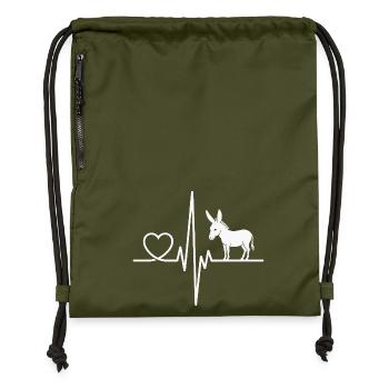 Esel - Turnbeutel aus Recycling-Material - military Green - Vorne
