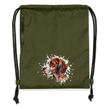Beagle Color Explosion - Gymsac made from recycled material - military green - Front