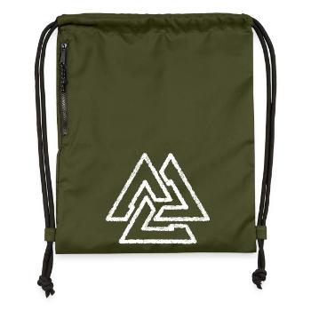 Valknut Wikinger Knoten - Turnbeutel aus Recycling-Material - military Green - Vorne