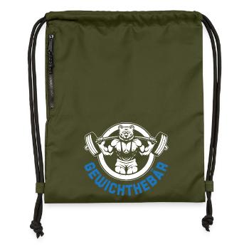 Gym HALTÉROPHILIE Fun - Sac à cordon en polyester recyclé - military green - Devant