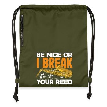 Saxophone - Gymsac made from recycled material - military green - Front