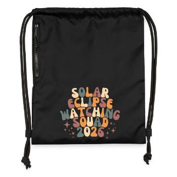Solar Eclipse Watching Squad 2026 - Gymsac made from recycled material - black - Front