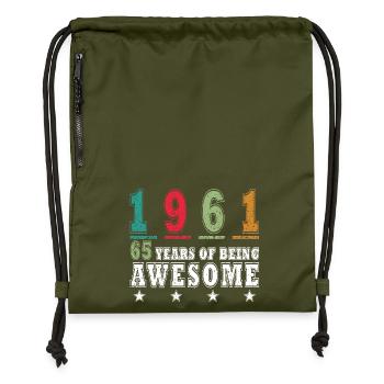 65TH BIRTHDAY ORIGINAL 1961 - Gymsac made from recycled material - military green - Front
