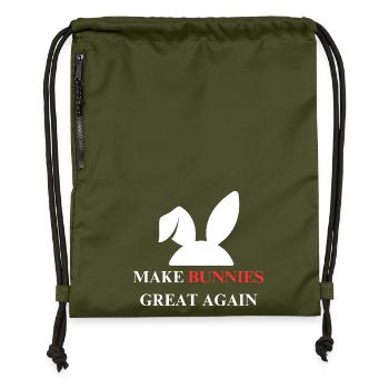Make bunnies great again - Gymsac made from recycled material - military green - Front
