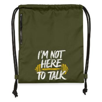Je ne suis pas là pour parler - Gym Citation Fitness Palestra - Sac à cordon en polyester recyclé - military green - Devant