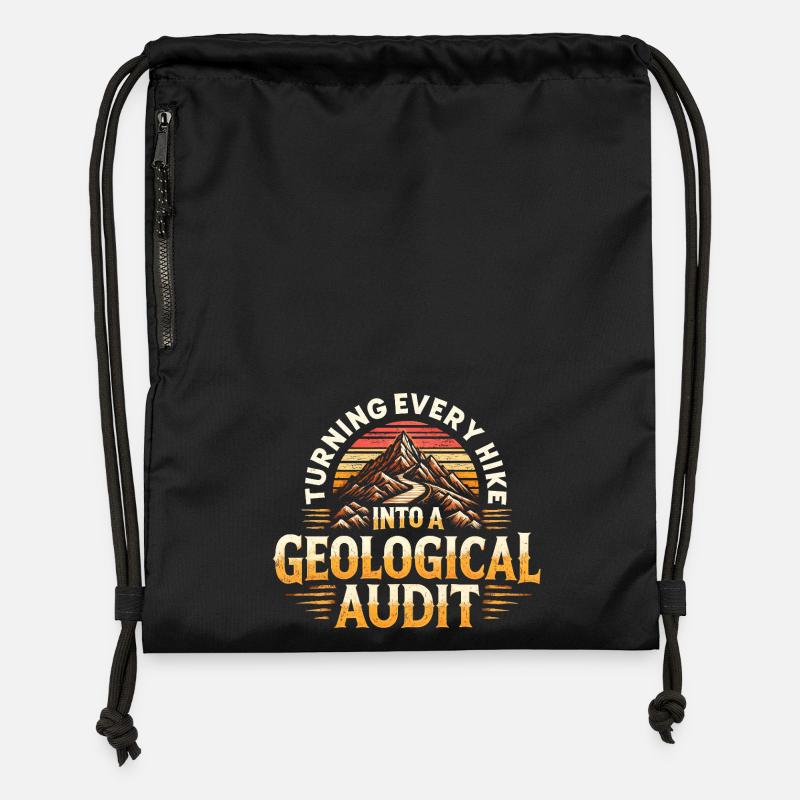 Hike as a rock check | Geology Humor - Gymsac made from recycled material - black