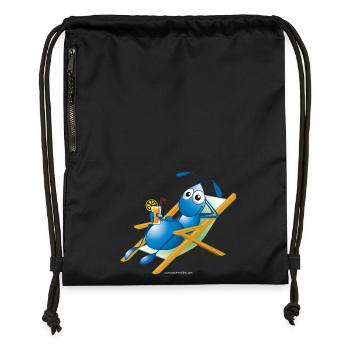 Ant in a deck chair - Gymsac made from recycled material - black - Front