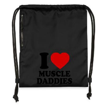 I love muscle daddies - Gymsac made from recycled material - black - Front