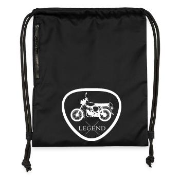 simson s50 s 51 Freunde Symbol Moped Motorrad DDR - Turnbeutel aus Recycling-Material - Schwarz - Vorne
