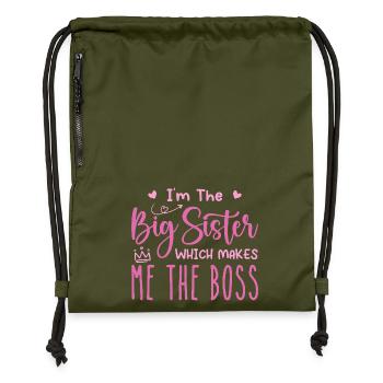 i'm the big sister - Sac à cordon en polyester recyclé - military green - Devant